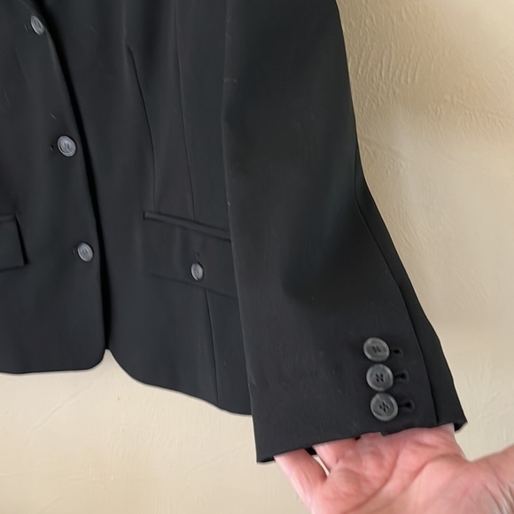 Eddie Bauer Black blazer classic button down front pockets heavy weight size 16 - Picture 5 of 15